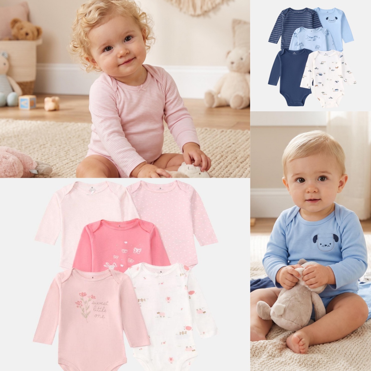 Baby Products Essential - 5 Pezzi Body a Maniche Lunghe
